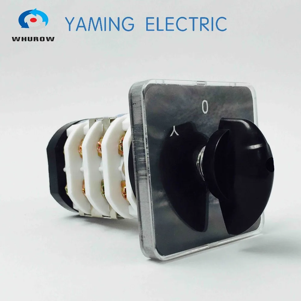 

Rotary switch on-off-on switch star delta cam switch with 16 termianls silver contact dc transfer switch YMZ12-32/4