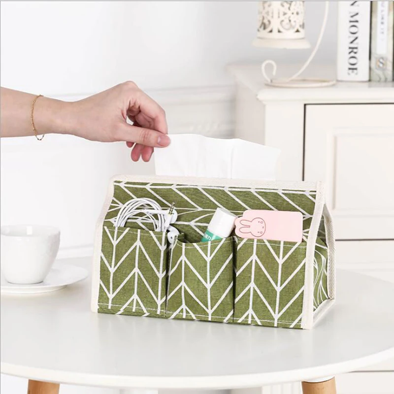 6 карманов хлопковая коробка для салфеток многофункциональная настольная
