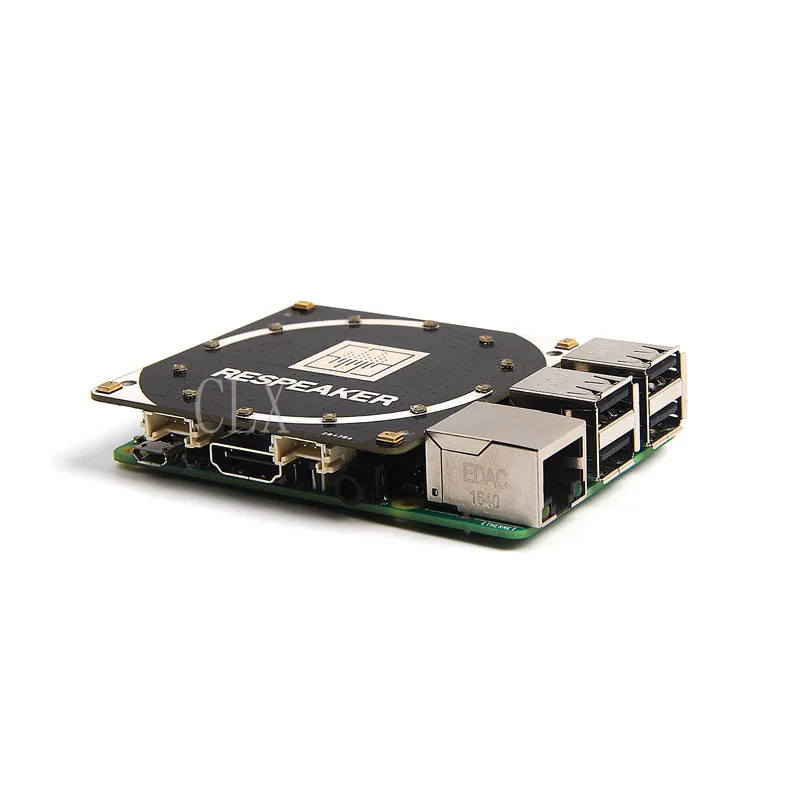 ReSpeaker 4-Mic массив для Raspberry Pi 4 микрофона AI Voice Quad-микрофон Плата расширения pi 3B/4B |