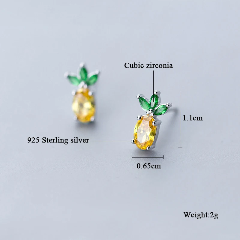 Женские сережки в виде ананасов стиле Харадзюку ювелирные украшения из
