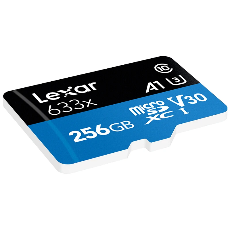 Карта памяти Lexar micro sd высокопроизводительная 256 ГБ макс. 95 м/с Class10 A1 3D 4K|Карты