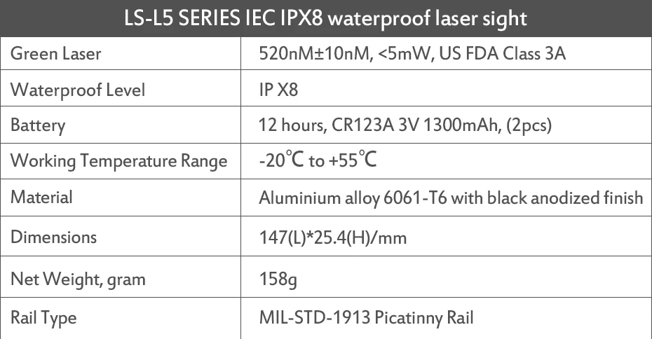 Прямая, военная винтовка IPX8, водонепроницаемая, дальнее оружие, зеленый лазерный прицел для охоты с переключателем давления