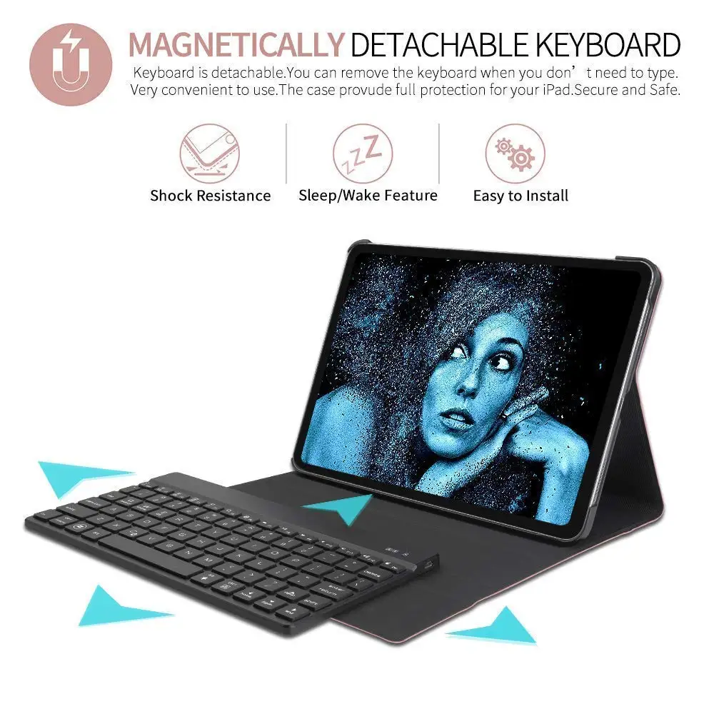 Kemile для iPad 9,7 чехол с подсветкой Клавиатура карандаш держатель подставка умный чехол для iPad Pro 9,7 Air 2 9,7 чехол задняя подсветка клавиатура