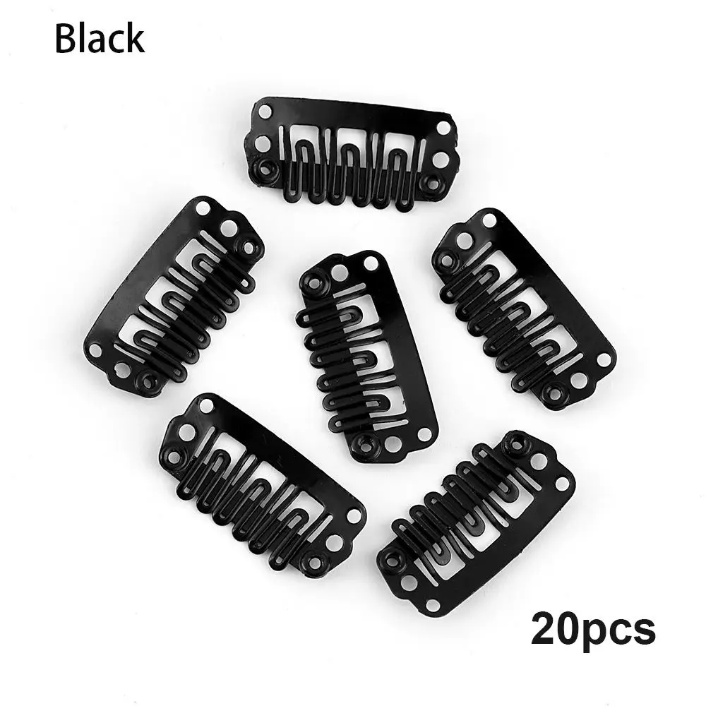 28mm black 20 шт Металлические u-образные парики для наращивания фиксированные заколки для волос 32 мм/28 мм/24 мм держатель шпильки Заколки для женщин аксессуары для волос - Цвет: 28mm black