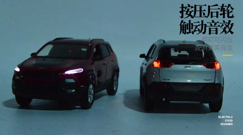 1:32 Сплав jeep-grand cherokee SUV Модель игрушечных автомобилей оттягивающийся звуковой светильник литые под давлением автомобильные игрушки для детей подарки на день рождения
