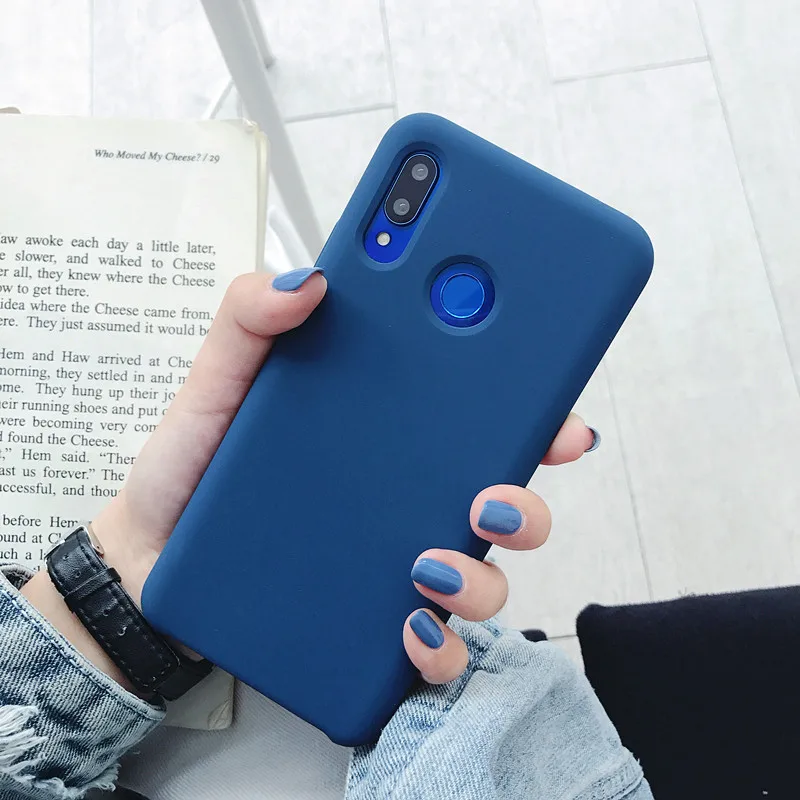 Gu Blue Для huawei mate 20 Lite роскошный жидкий силиконовый чехол для телефона для huawei Nova 3 Honor Note 10 мягкая кожа сенсорная Противоударная задняя крышка - Цвет: Gu Blue