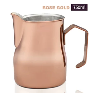 Rose gold 750ml Стиль, разноцветный кувшин для вспенивания молока, эспрессо, кувшин для кофе, бариста, крафтовый кофе, латте, из нержавеющей стали, эспрессо, кувшин для молока - Цвет: Rose gold 750ml