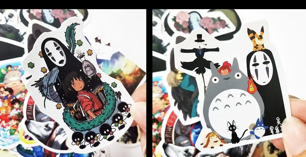 50 шт смешанные наклейки s Miyazaki аниме Хаяо Стикер Тоторо/Унесенные спиралью для скейтборда ноутбука велосипеда серфинга наклейка в стиле граффити