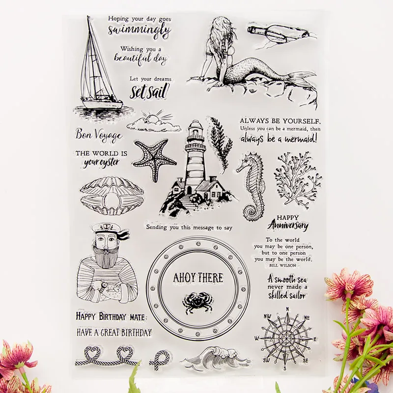 2018 новый морской парус океана моря Русалочка прозрачный силиконовый штамп