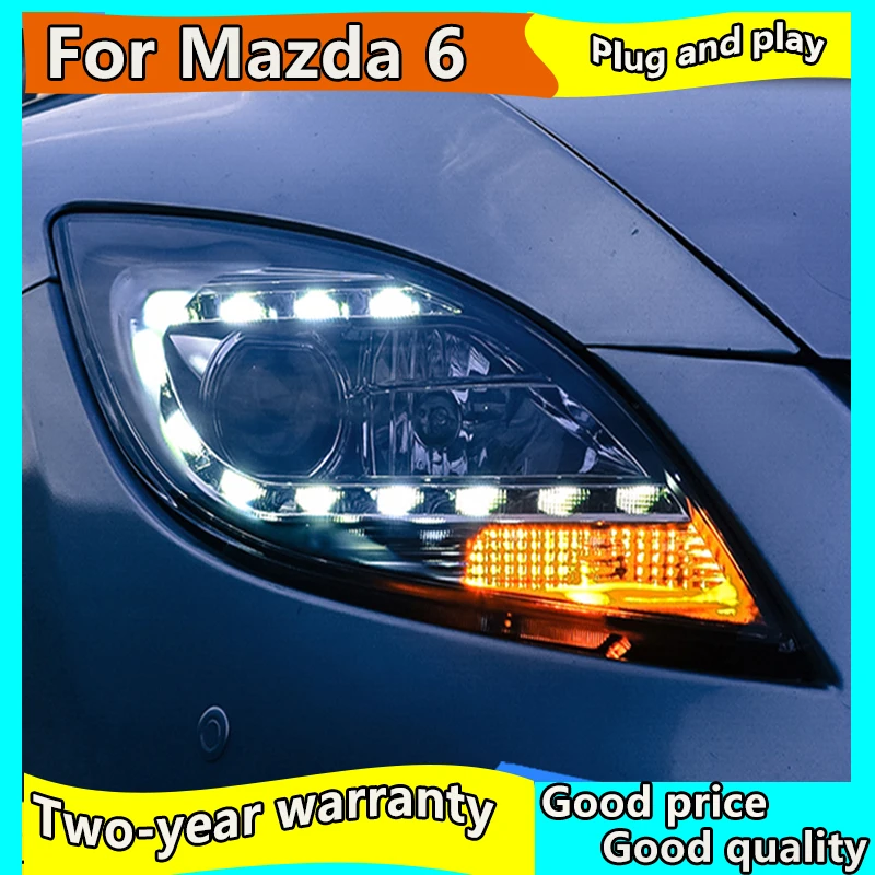 Автостайлинг для Mazda 6 фар 2004 2013 Mazda6 светодиодный ные фары ангельские глазки DRL