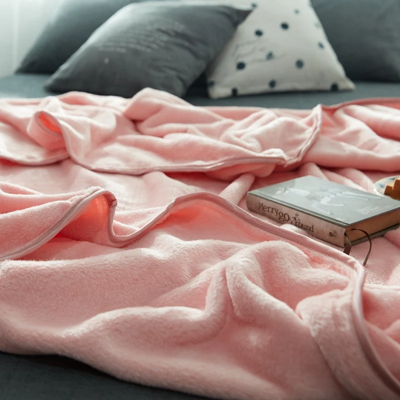 Slowdream Jade Color Flannel Blanket Throw Soft Print Winter Elegant Wrap Super Sleeping Bed 5 Size 1pcs | Дом и сад
