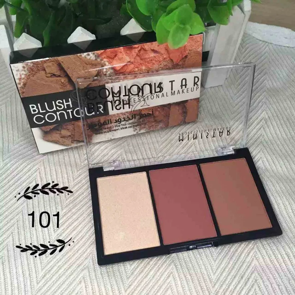 Ministar 2017 новый бренд Blushers водостойкие косметические палитры 3 цвета минеральная