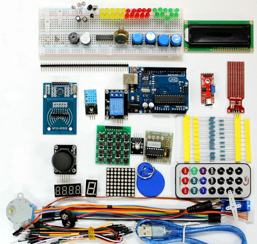 Горячая RFID супер стартовый набор для Arduino UNO R3 обновленная версия Обучающий набор lcd 1602 Серводвигатель реле с розничной коробкой