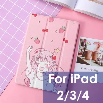 Чехол для fundas iPad mini 5/Air 3, милый мультяшный чехол из искусственной кожи для девочек, для iPad 9,7 Air 1/2 Mini 1 2 3, Магнитный умный чехол - Цвет: For IPad 2 3 4