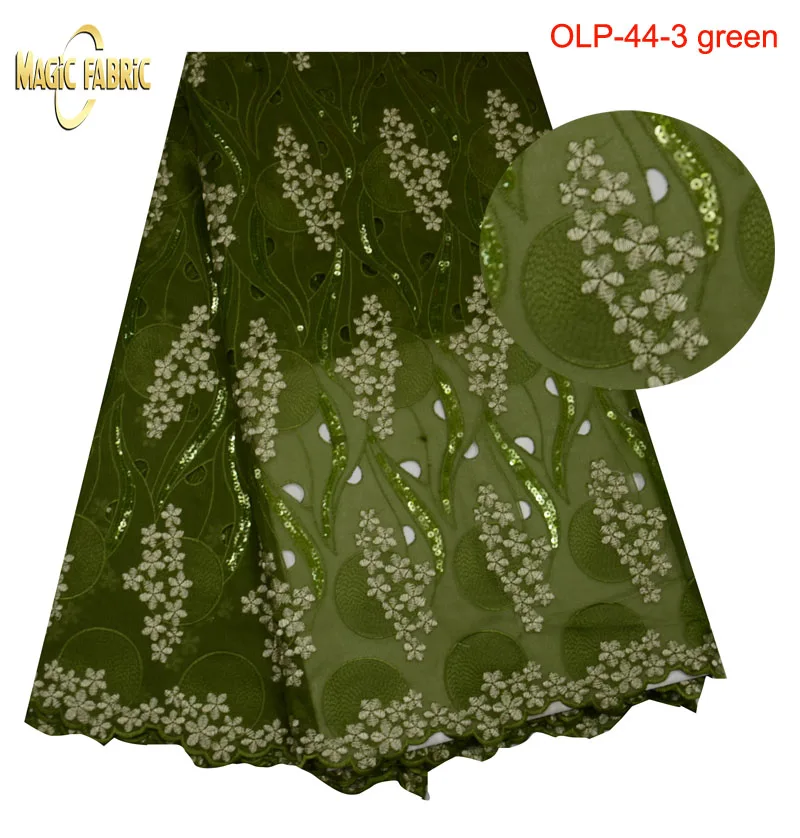 

New african organza lace fabric with sequins ,high quality nigerian lace fabrics for Wedding Party dress ! OLP-44