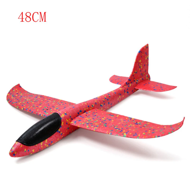 Kids Airplane Glider 48CM Foam Plane Hand Throw Flying Aeroplane Colorful Outdoor Sports Fun Toys TY0373|Вертолеты самолеты