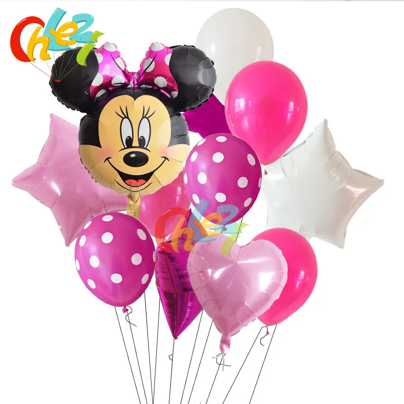 11 шт. воздушные шары с Минни и Микки из фольги для детей 1 2 3 лет мальчиков девочек