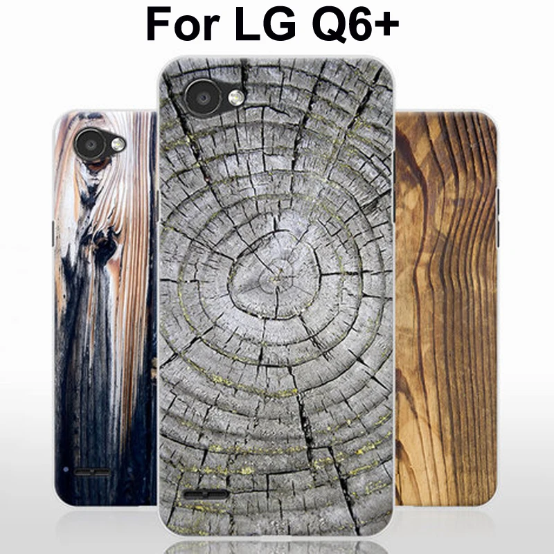 Для LG Q6 + чехол деревянный камень стиль Мягкий силиконовый для телефона plus X600 X600K