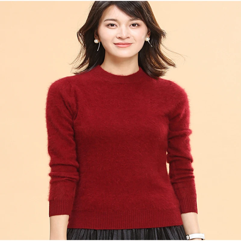 Super Warm Fluffy Mink Cashmere Soft Fur O-neck Sweaters and Pullovers for Women Autumn Winter Jumper Female Brand WA651 | Женская