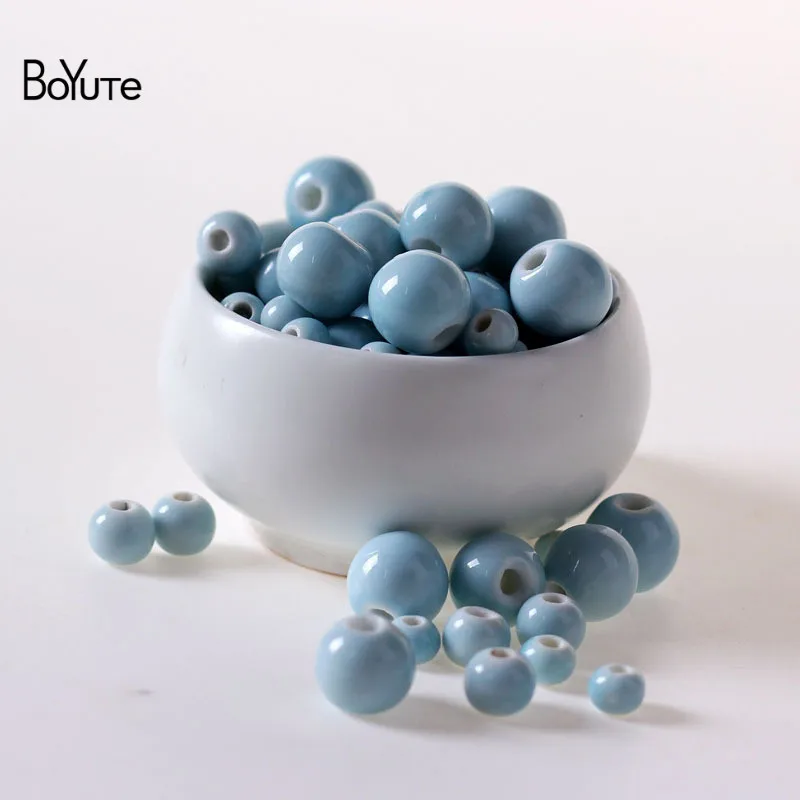 Beads 5 BoYuTe 50 шт 6 мм 8 мм 10 мм 12 мм 14 мм свободные бусины ручной работы Фарфоровые керамические бусины для изготовления ювелирных изделий - Цвет: Beads 5