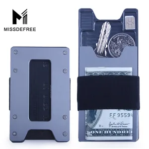 Minimalist Aluminum Slim Wallet for Men & Women Carbon Fiber Front Pocket Key Coin Case & Credit Car