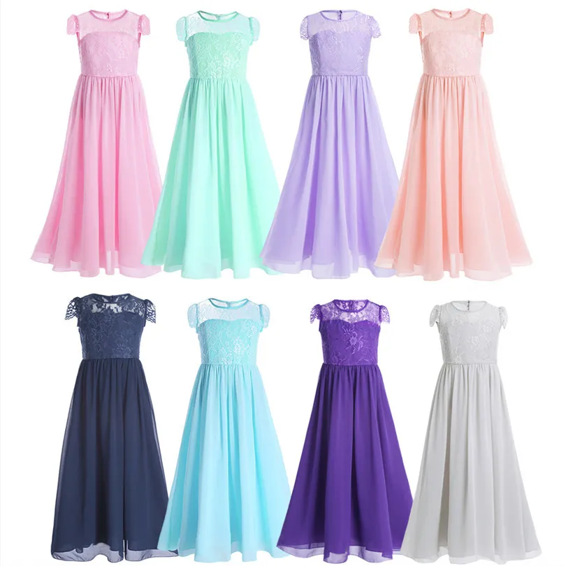 Шифоновое кружевное платье TiaoBug с цветочным рисунком для девочек пачка короткими