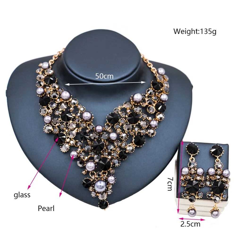Parure Bijoux Femme Изысканная красочная ожерелье ювелирные изделия набор