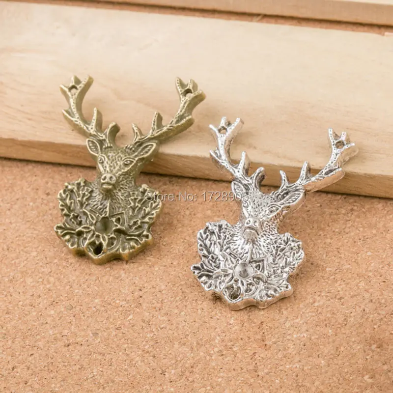 10 шт. подвески в виде головы оленя лося из цинкового сплава 40 х35 мм|charm pendant diy|charm