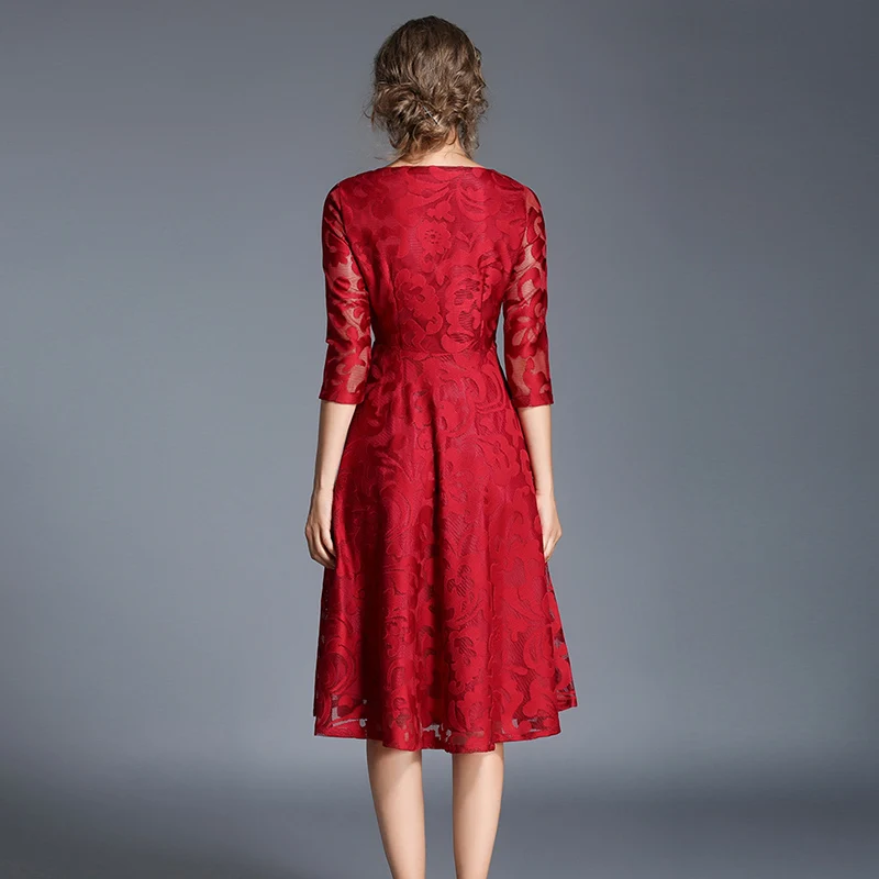 

2018 Spring new women printing lace plus size short dress fashion evening office lady party dresses female bigger sizes dress