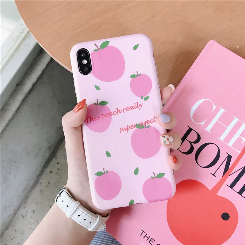 GYKZ мультяшный персиковый розовый чехол для телефона iPhone 7 XS MAX X XR 8 6 6s Plus летняя