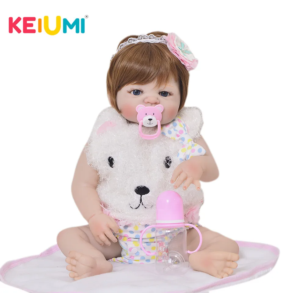 KEIUMI 23 ''модные силиконовые куклы Новорожденные полностью виниловые