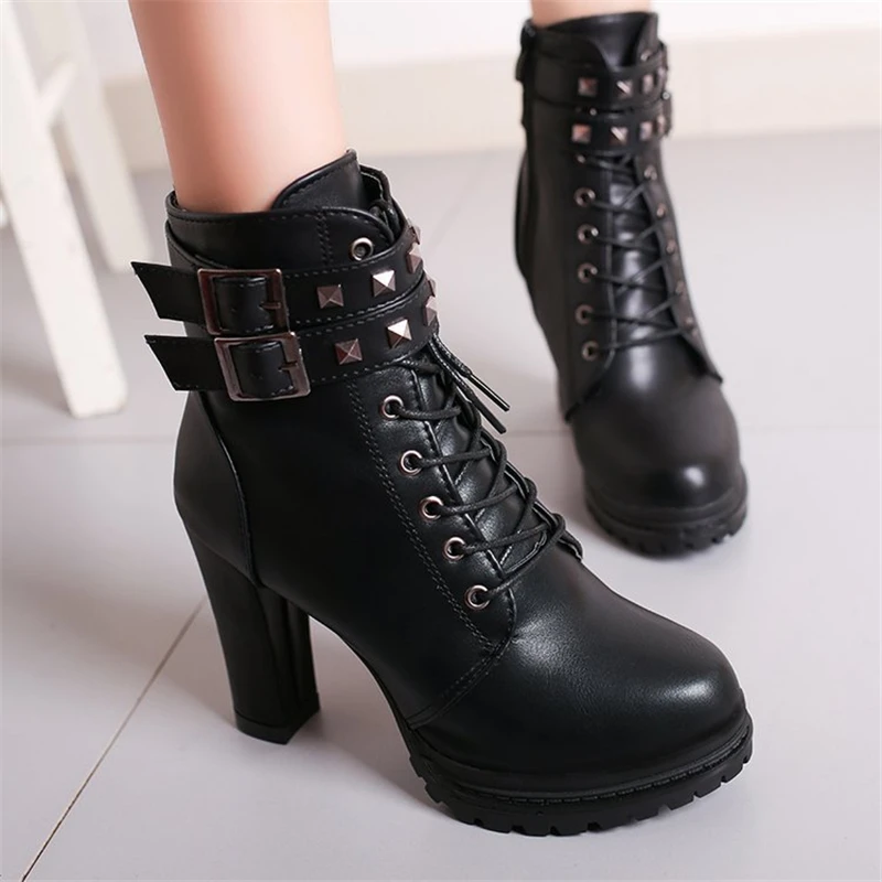 Женские ботильоны на высоком каблуке короткие ботинки гладиаторы платформе с