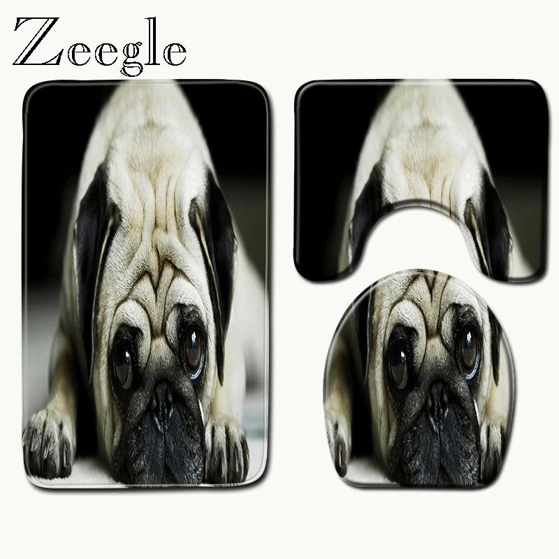 Zeegle 3 шт./компл. Набор ковриков для ванной комнаты коврики туалета с принтом