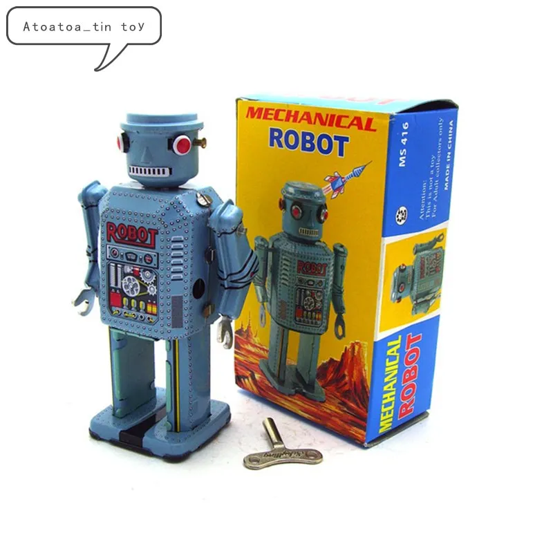 

Винтажные механические игрушки в стиле ретро, жестяной робот, классический Заводной Робот, коллекционная оловянная игрушка для взрослых и ...