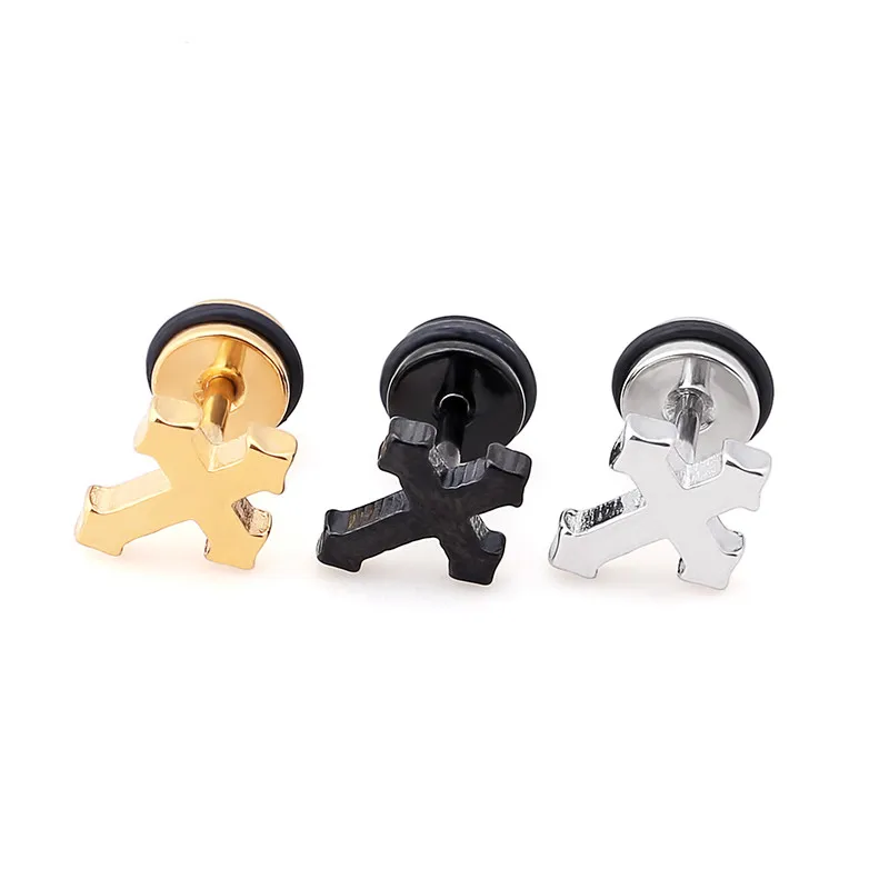 Серьги-гвоздики крест с Иисусом Христа унисекс ювелирные изделия Для Пирсинга