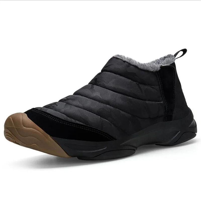 Winter Shoes Man Anti Skid Cotton Boots Men Outdoor Hiking Waterproof Sneakers Christmas Snow Spring Warm Trainers | Спорт и