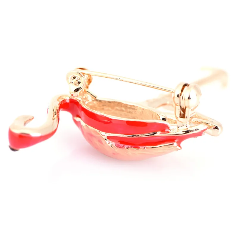 Новый дизайн красная синяя эмаль Фламинго Птица Броши для женщин и мужчин