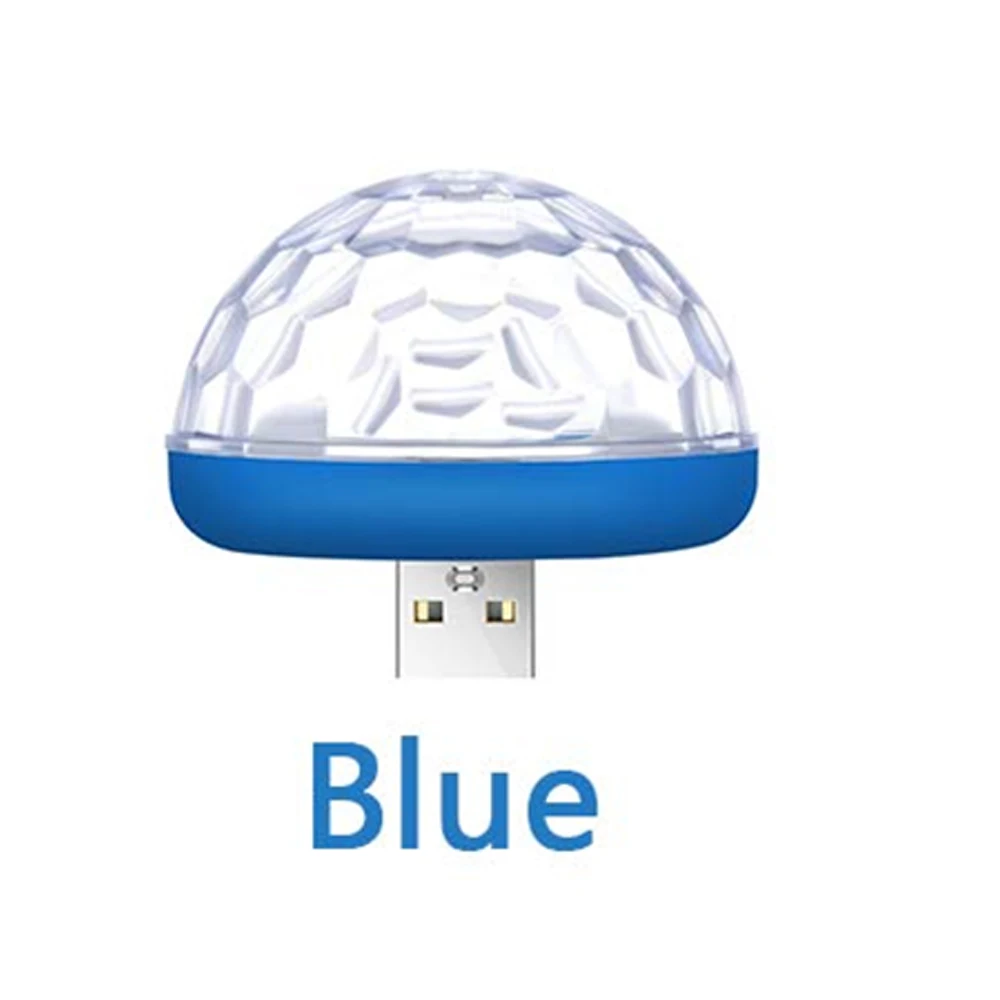 Blue with USB Автомобильный USB атмосферный свет декоративная лампа для салона автомобиля огни DJ RGB мини красочная музыкальная лампа для фестиваля вечерние караоке - Испускаемый цвет: Blue with USB
