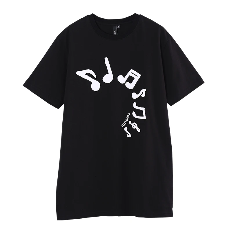 Tpyouth Для женщин Летняя хлопковая Футболка с круглым вырезом Harajuku Примечание