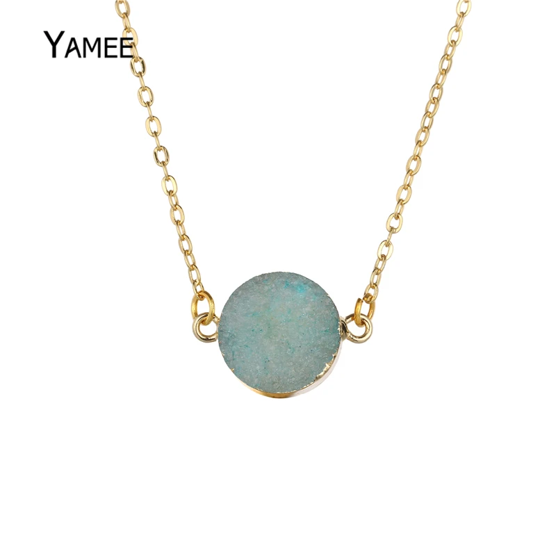 Ожерелье с подвеской из натурального драгоценного камня 11 цветов | Украшения и