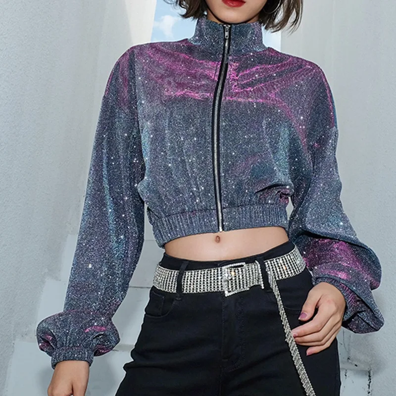 

Sparkly Sexy Women Sequin Cardigan Jacket Coat Long Sleeve Short Cropped Bolero Shrug Clubwear Vintage Party Costumes