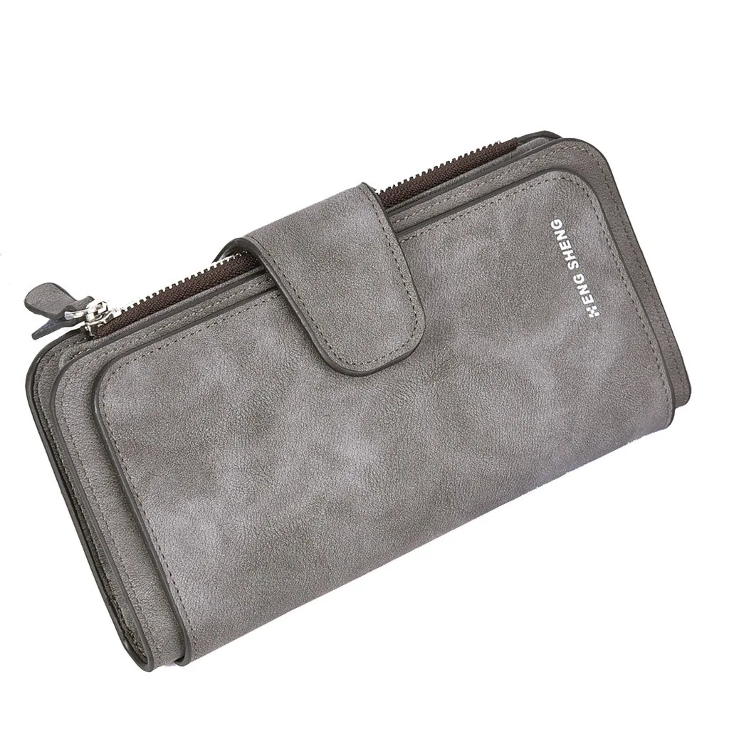 Женская сумка модный Дамский однотонный матовый длинный секционный кошелек с