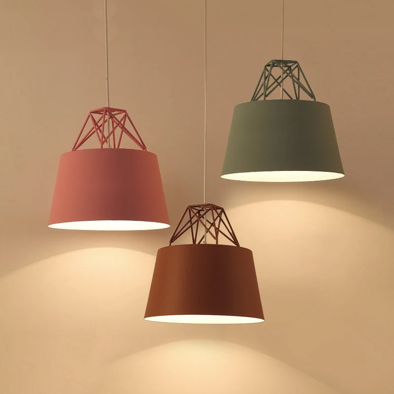 Современный простой подвесной светильник Macaron цветная Металлическая лампа для