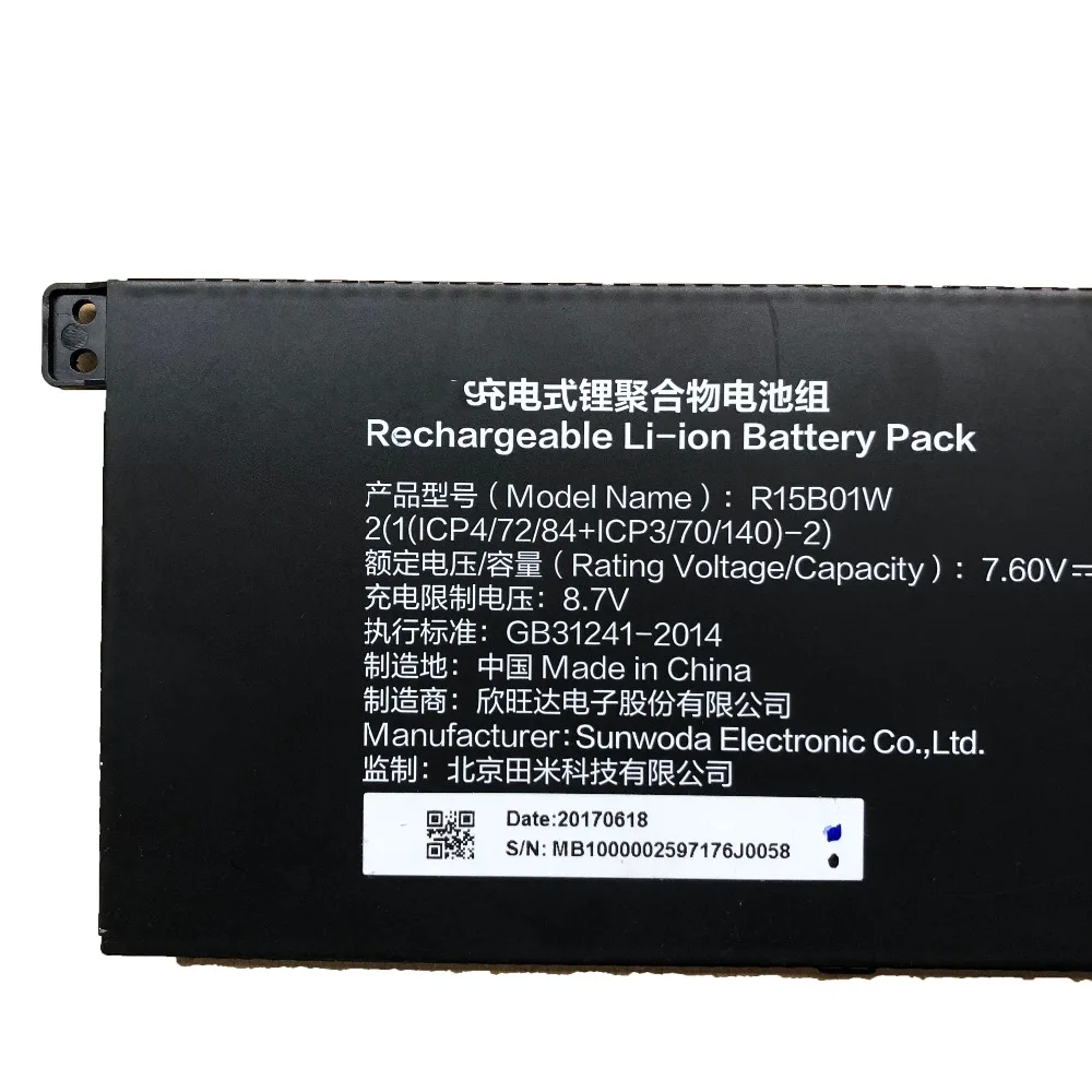 7 60 в 7900 мАч 60.04Wh R15B01W новый оригинальный аккумулятор для ноутбука Xiaomi Pro i5 15 6 |