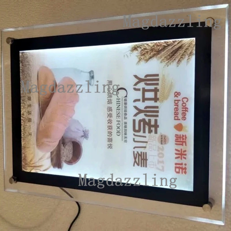 A2 по краю Цвет Черный Акриловая рамка со светодиодной меню Панель настенный с