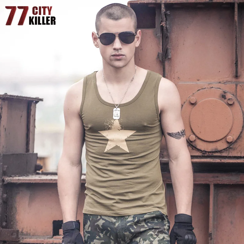 77 City Killer, летний топ на бретелях, Мужская Нижняя майка, брендовая Высококачественная Мужская майка, повседневная одежда, мужская майка без рукавов