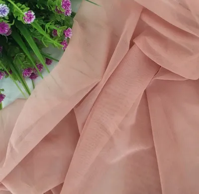 Pink Spandex 8 Colors Skin nude, Pink, Royal blue, Navy, Wine, Black, Off white, Pure white stretch tulle mesh fabric 2 yards - Цвет: Pink