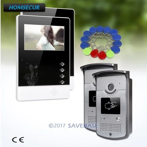 HOMSECUR 2v2 ручная Бесплатная 4 3 дюймов Проводной видео-телефон двери внутренной