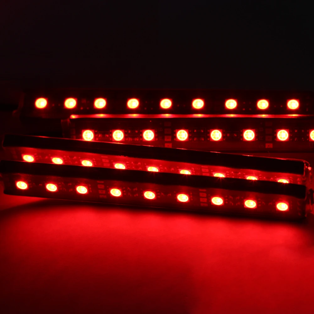 Светодиодный светильник RGB для багажника автомобиля, декоративные атмосферные лампы, автомобильный RGB напольный светильник, светильник для салона автомобиля с дистанционным управлением 12 В