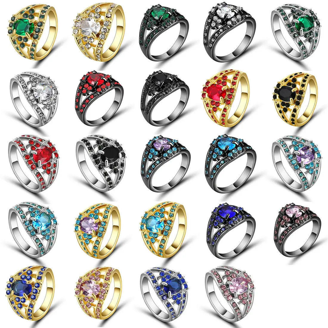 Обручальные кольца для женщин, потрясающие металлические золотые обручальные кольца с кубическим цирконием, золотистого цвета, ювелирные изделия
